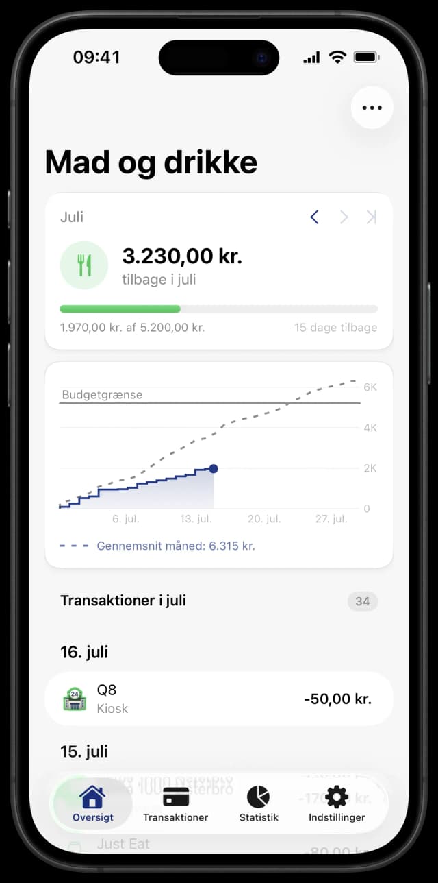 Følg budgettet i detaljer