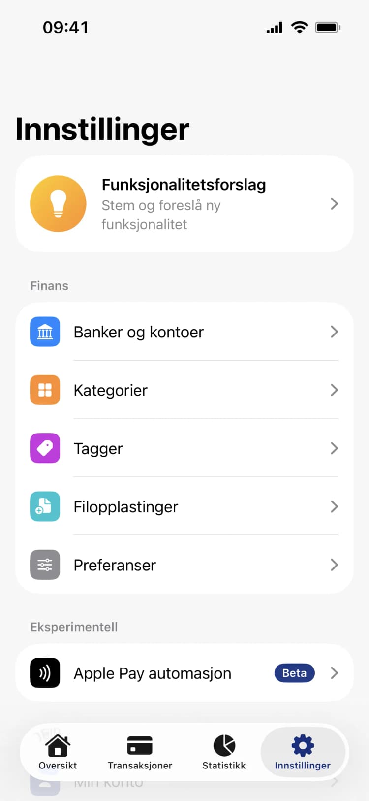 Penge: Tilpass appen slik du vil