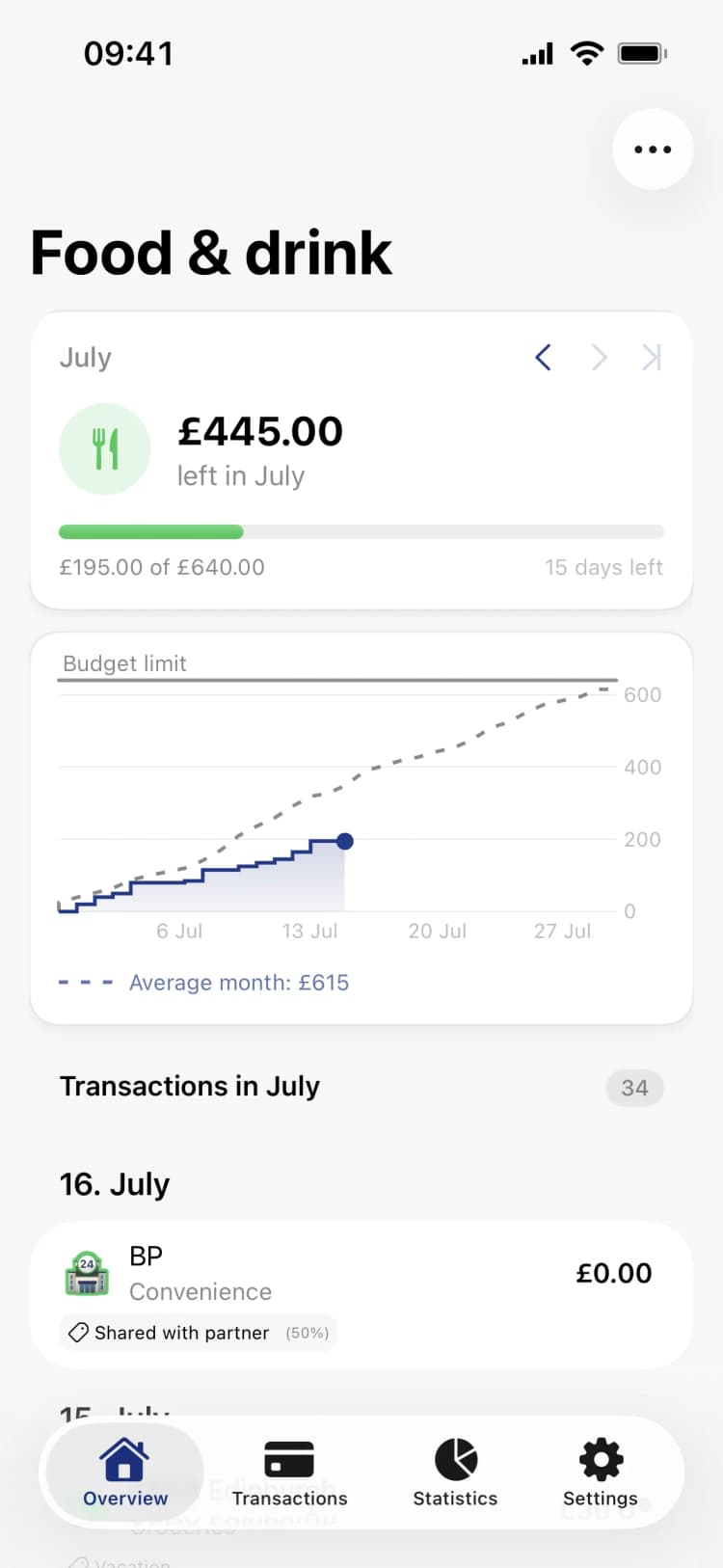 Penge: Track your budget in detail