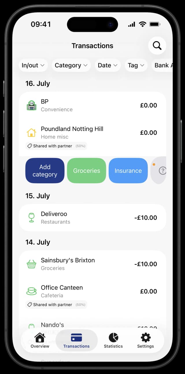 All transactions in one place