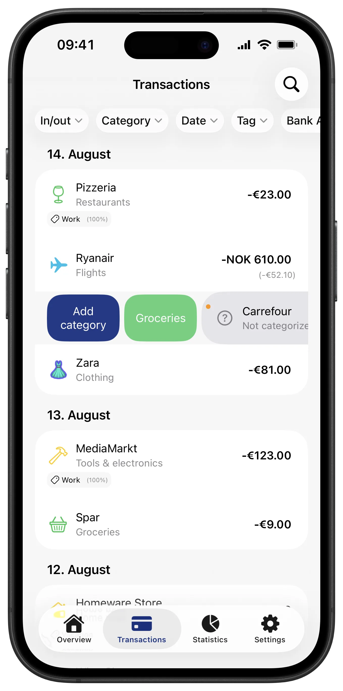 Find any transaction in seconds